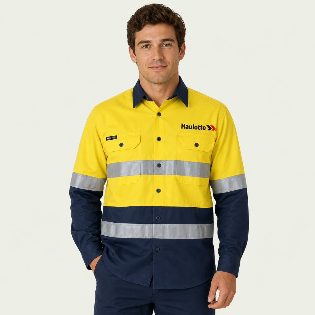 HI VIS (D+N) Long Sleeve Work Shirt