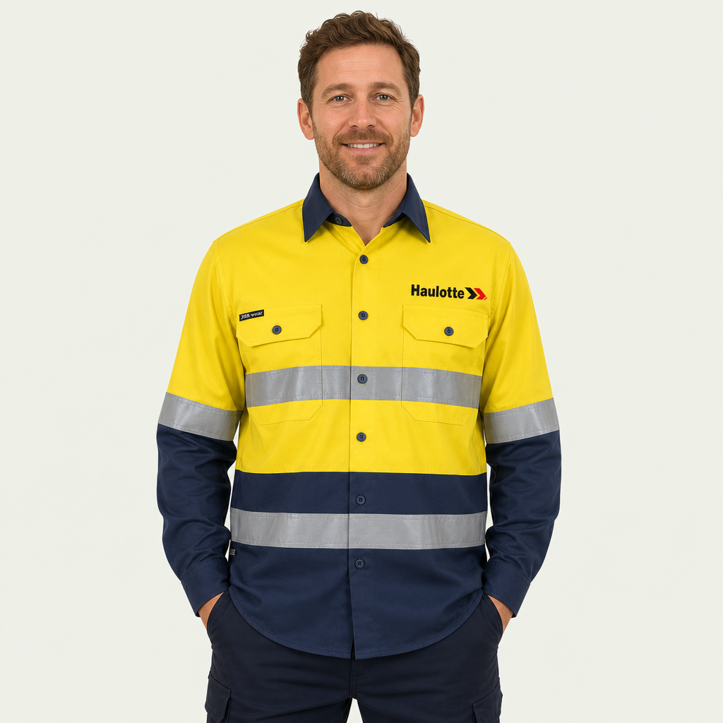 HI VIS (D+N) Long Sleeve Work Shirt