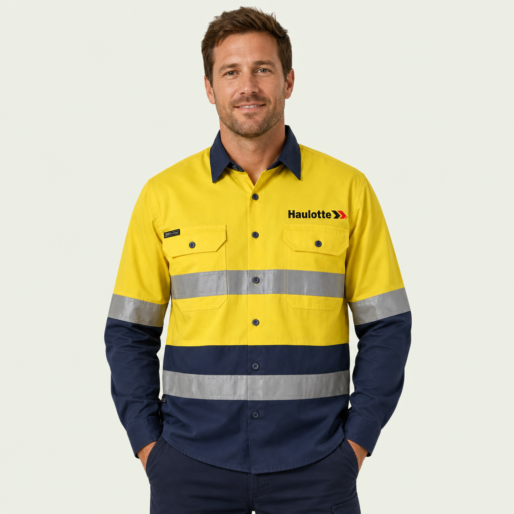 HI VIS (D+N) Long Sleeve Work Shirt