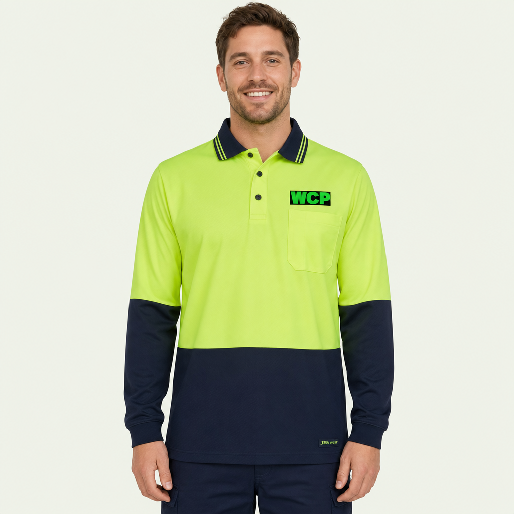Hi Vis Traditional Long Sleeve Polo