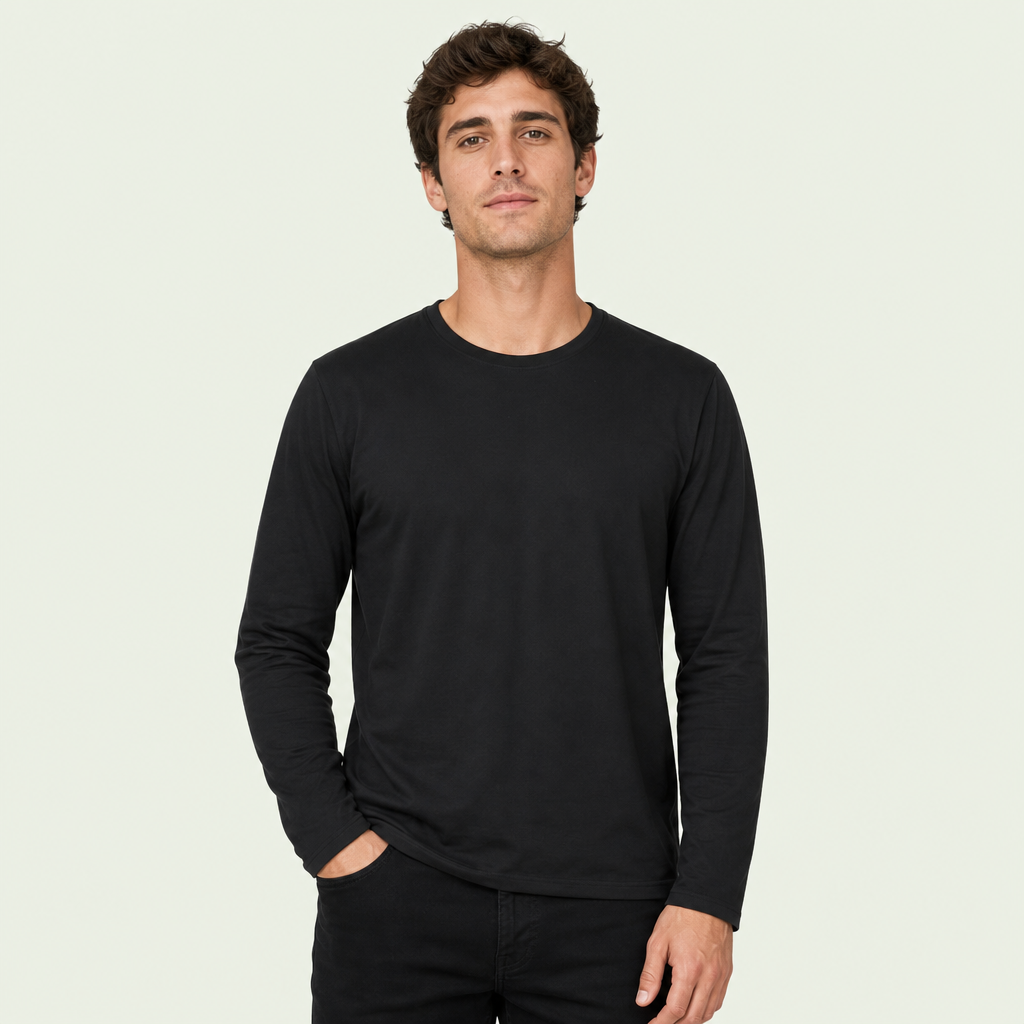 Long Sleeve Polo Cotton - No Cuff