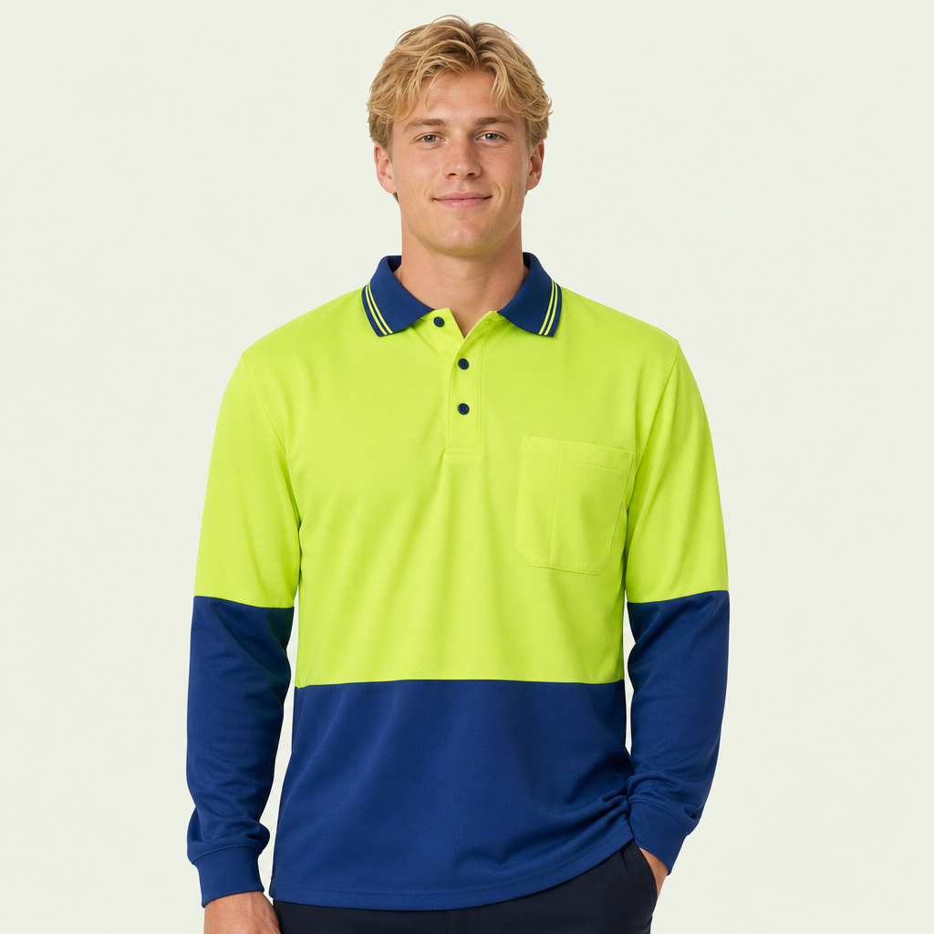 Hi Vis Traditional Long Sleeve Polo