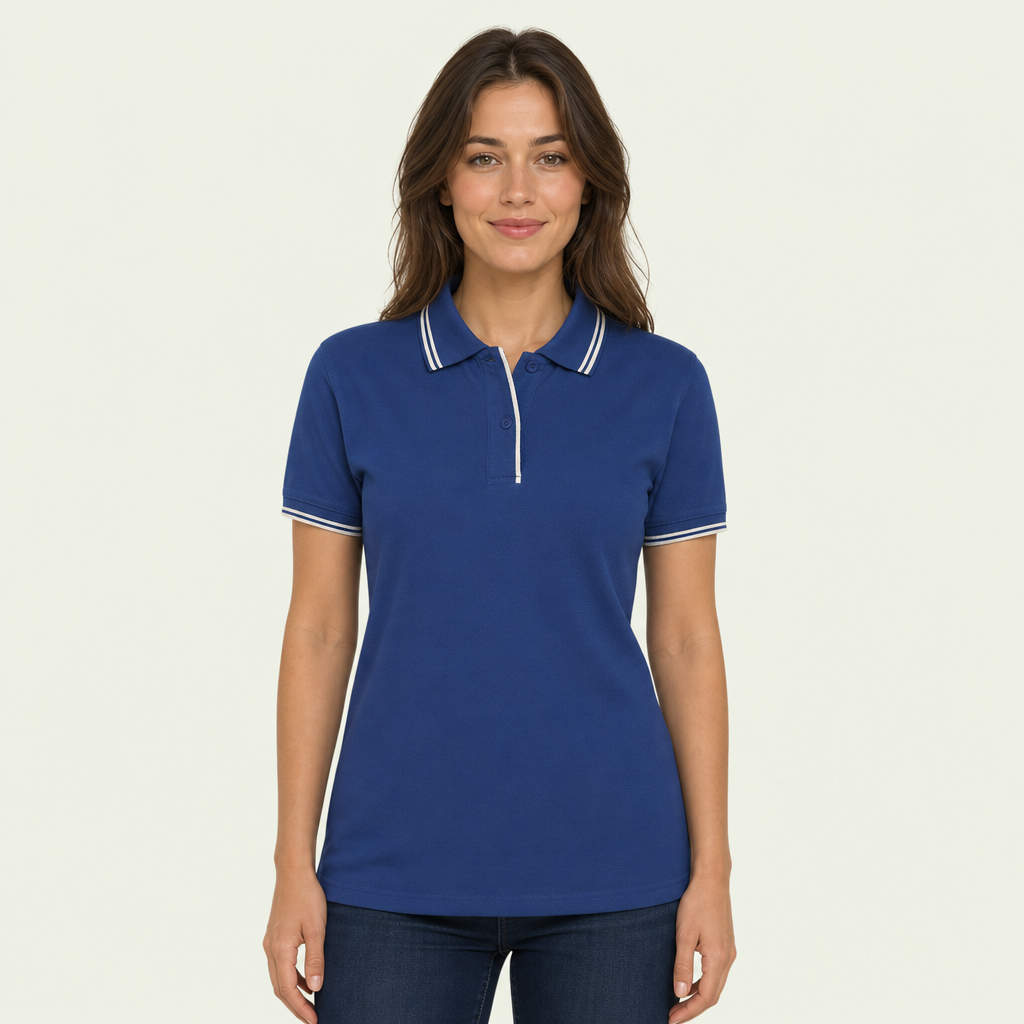 Ladies Contrast Polo Shirt