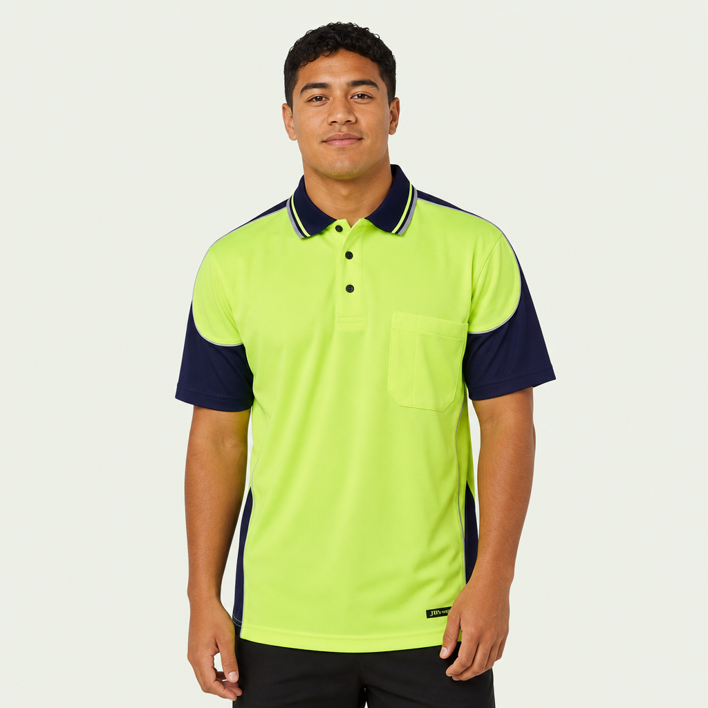 Hi Vis Contrast Piping Polo