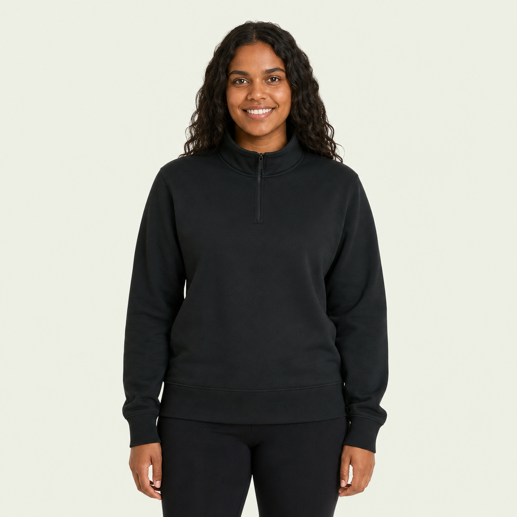 Ladies Stencil Half Zip Crew