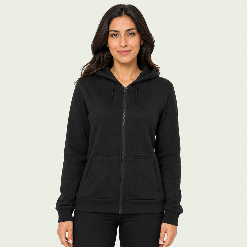 Ladies Zipped Hood Jacket