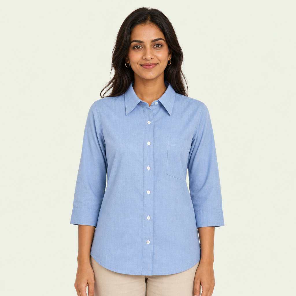 Chambray Shirt - 3/4 Sleeve