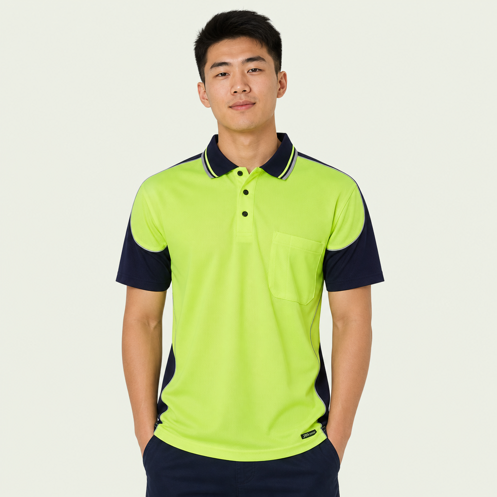 Hi Vis Contrast Piping Polo