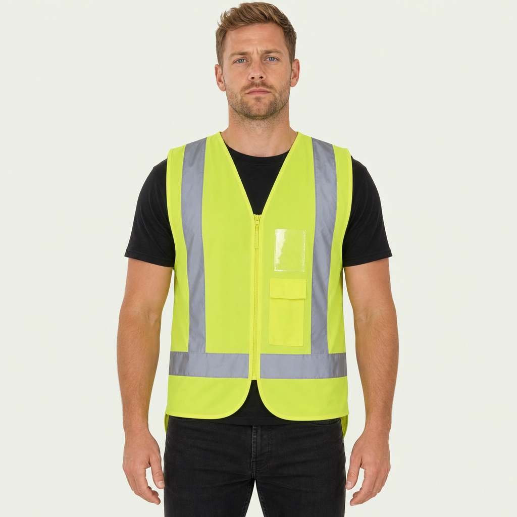 Hi Vis Zip Drop Tail H Pattern (D+N) Vest