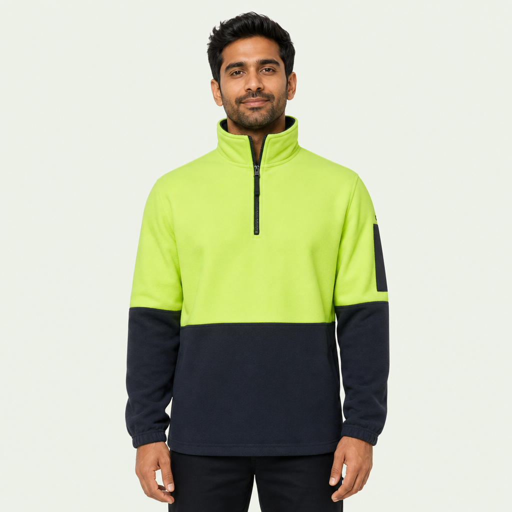Hi Vis 1/2 Zip Polar Fleece
