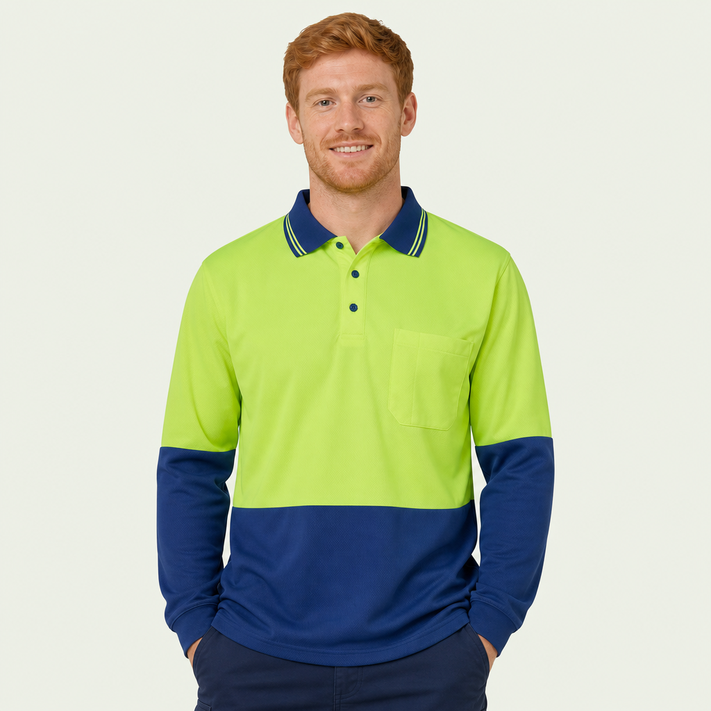 Hi Vis Traditional Long Sleeve Polo